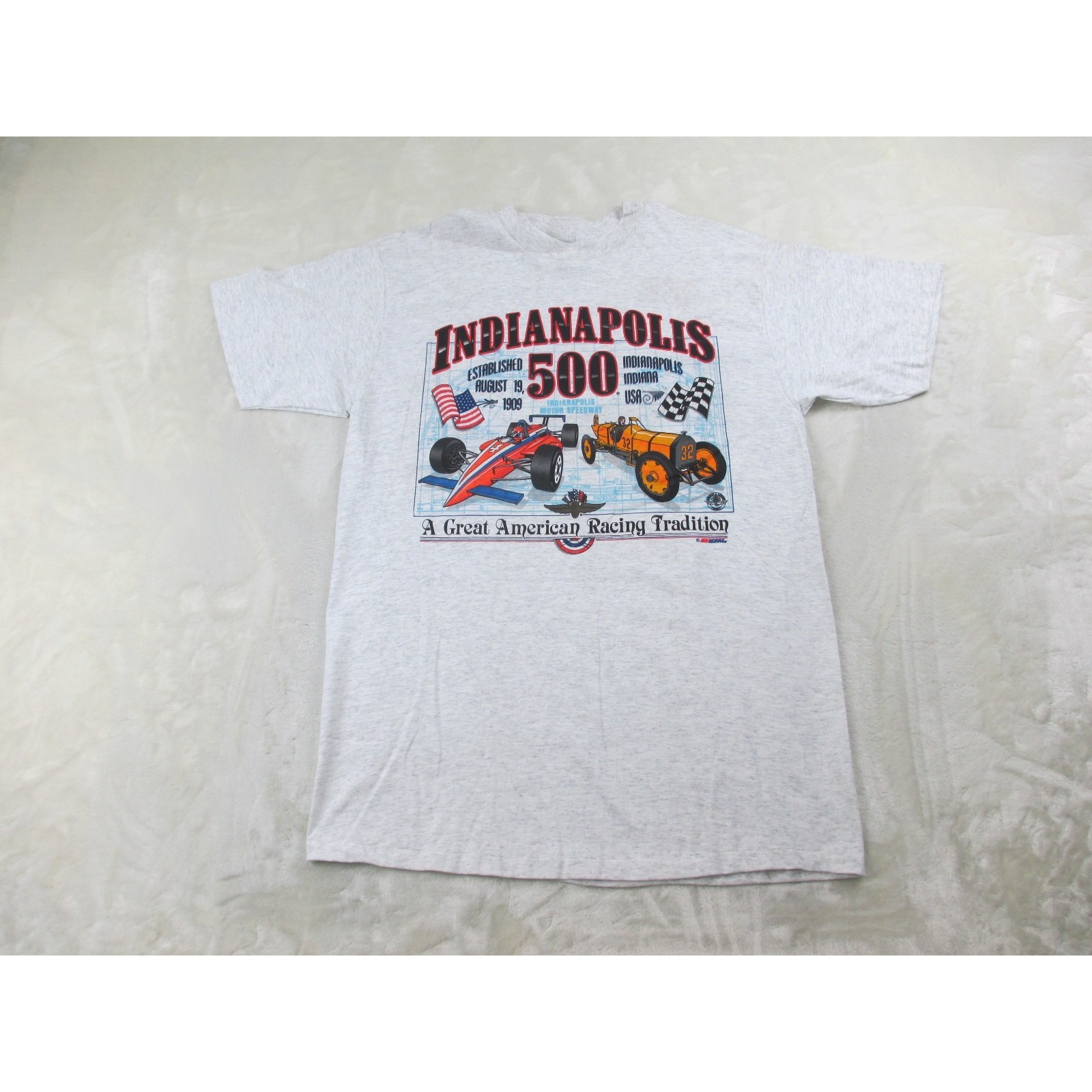 Vintage Indianaplois 500 Shirt Mens Extra Large Gray Racing Motor Speedway